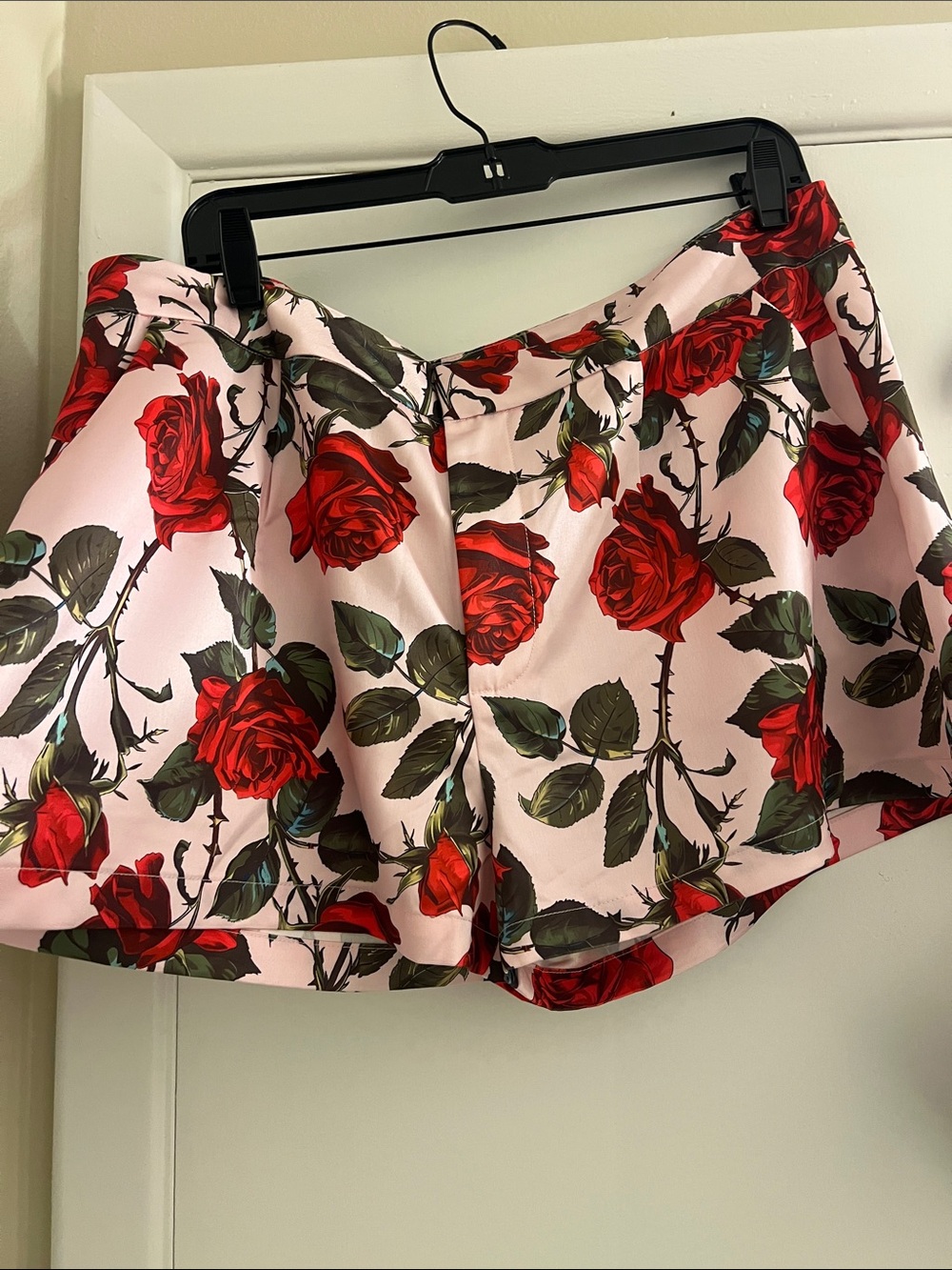 AKIRA Pink and Red Rose Print Peplum Bustier with Matching Skirt - Picture 7 of 7